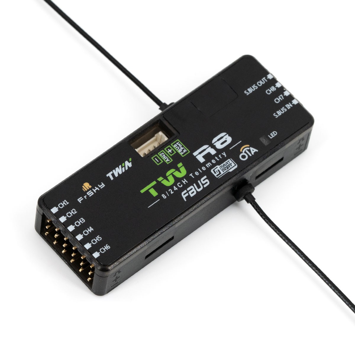 FrSky TW R8 - Ricevente Dual 2.4GHz - 16CH/24CH SBUS - 8CH PWM